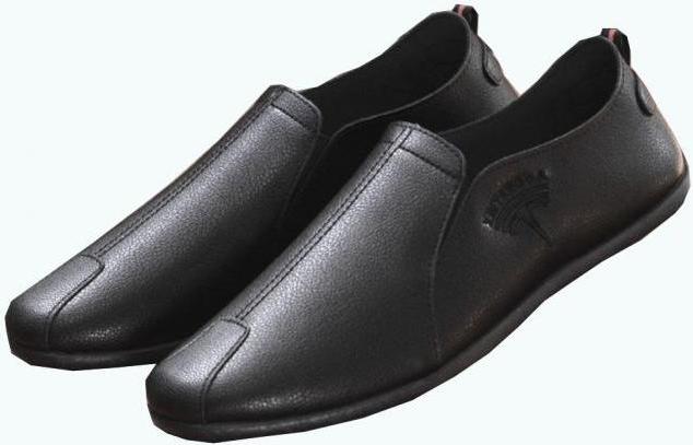 Giày nam slip on mũi tháp da SM052 - Đen