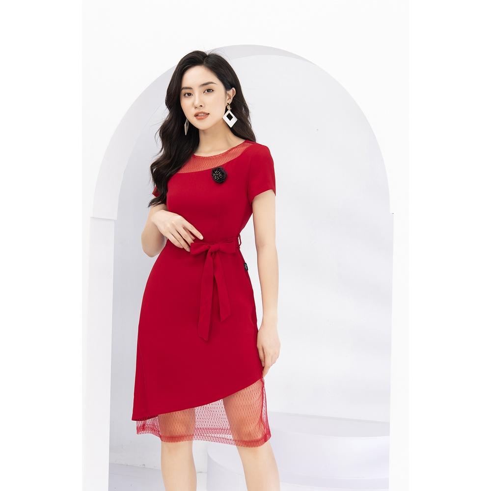 Đầm Nữ Chữ A Xòe Nhẹ Phối Ren LUPERI LFV3156