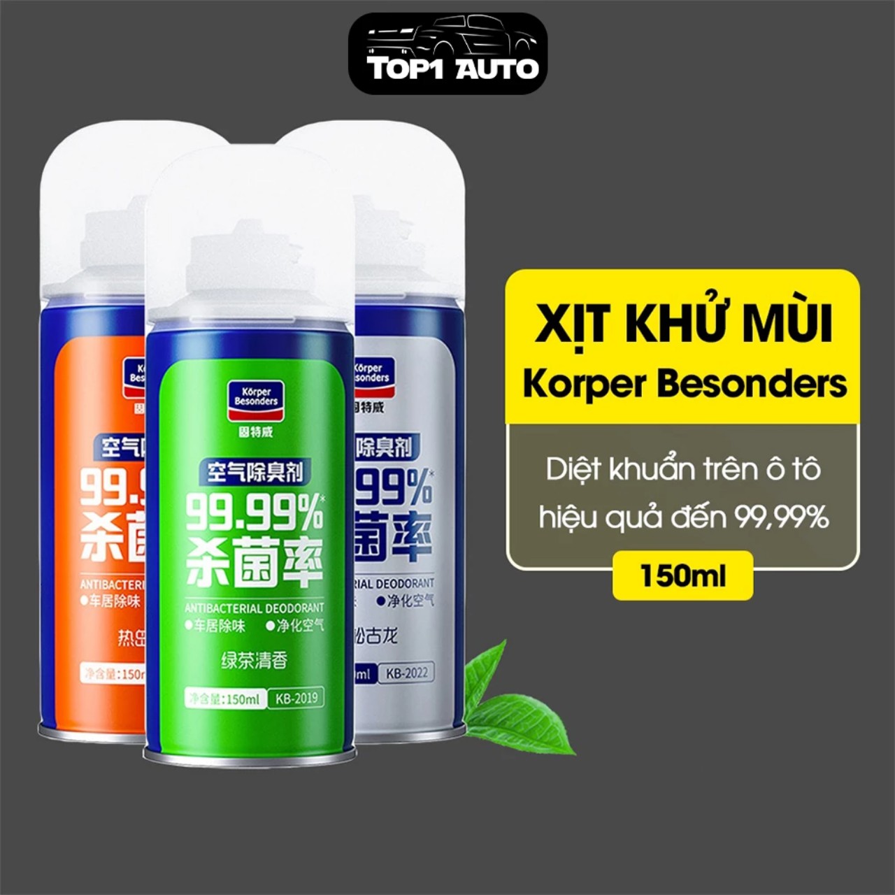 Chai xịt khử mùi khử khuẩn KC 99,98% nội thất điều hòa ô tô , phòng ngủ tự động hàng cao cấp