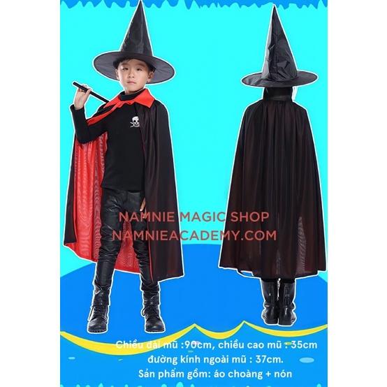 Bộ Áo Choàng Và Mũ Phù Thủy, Hai Lớp Hóa Trang Halloween,Trang Phục Ảo Thuật