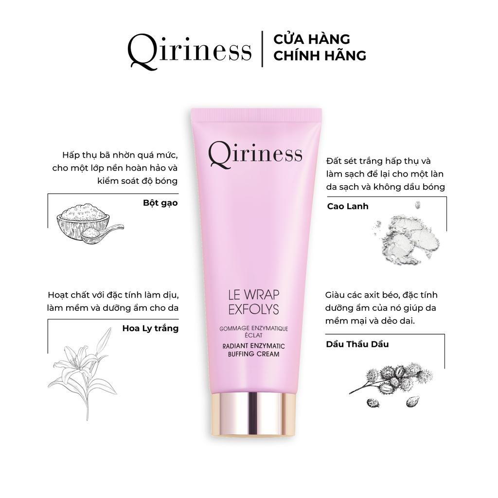 Kem tẩy da chết không hạt làm trắng sáng đều màu da nguồn gốc thiên nhiên Qiriness Radiant Enzymatic Buffing Cream 75ml