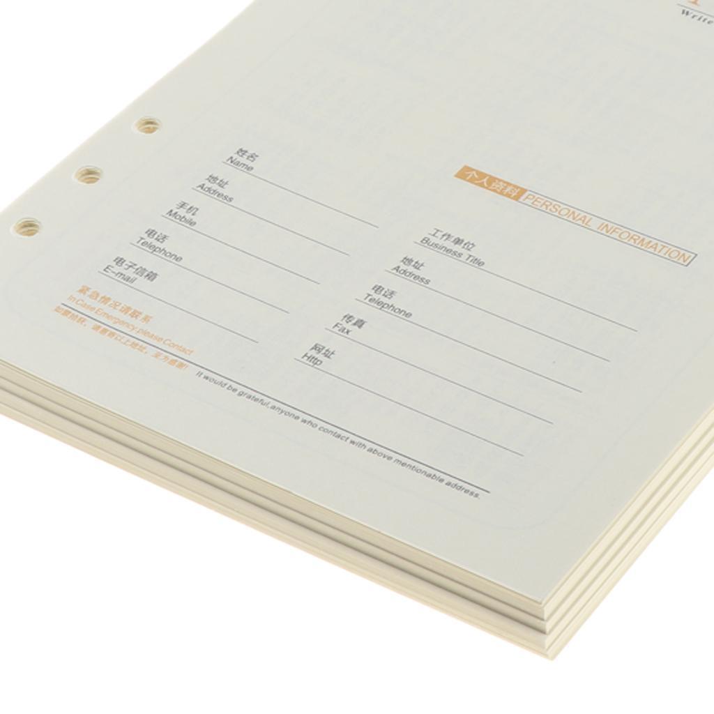 A5 Notebook Filler Paper Refillable  for Binder Planner 6 Holes