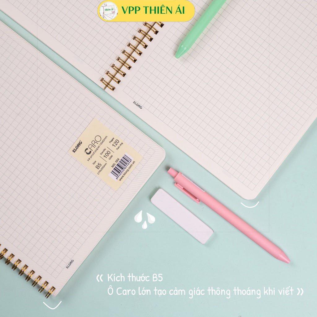 Vở lò xo kép Caro mm B5 bìa trong - 120/200 trang - VPP Thiên Ái