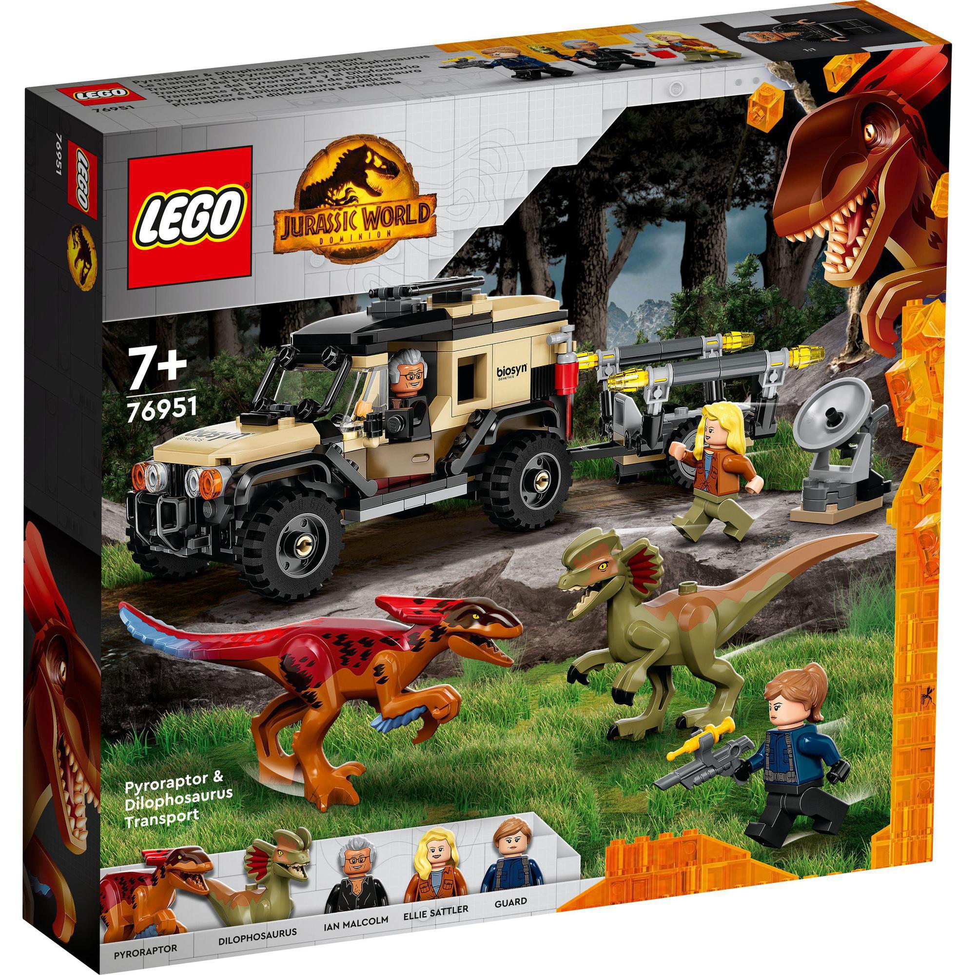 LEGO JURASSIC WORLD 76951 Vận Chuyển Khủng Long Pyroraptor & Dilophosaurus