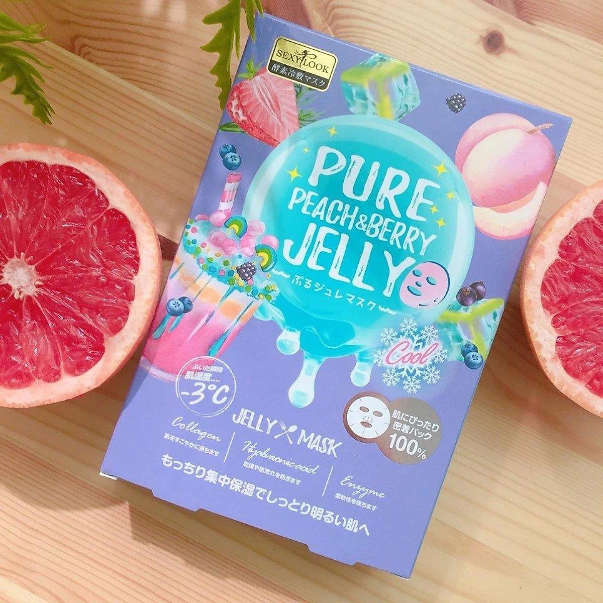 3 Miếng Mặt Nạ Sexylook Pure Peach & Berry Brightening Cool Jelly Mask 38ml