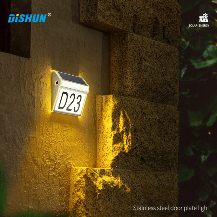Bảng, Biển Số Nhà LED mặt Trời Plate Lamp 3Tone Màu - Home and Garden