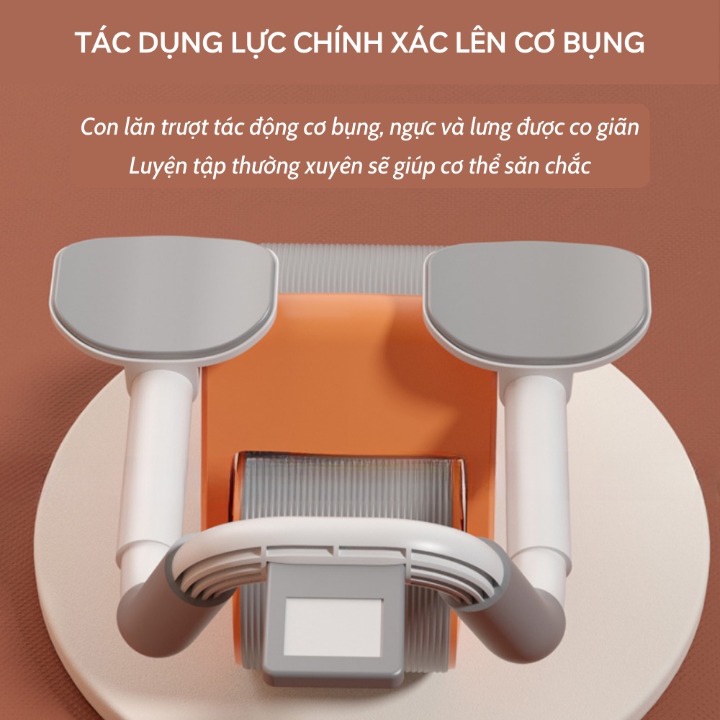 Con lăn tập Squat cơ bụng có đồng hồ đếm số FITGym Pro tặng thảm lót