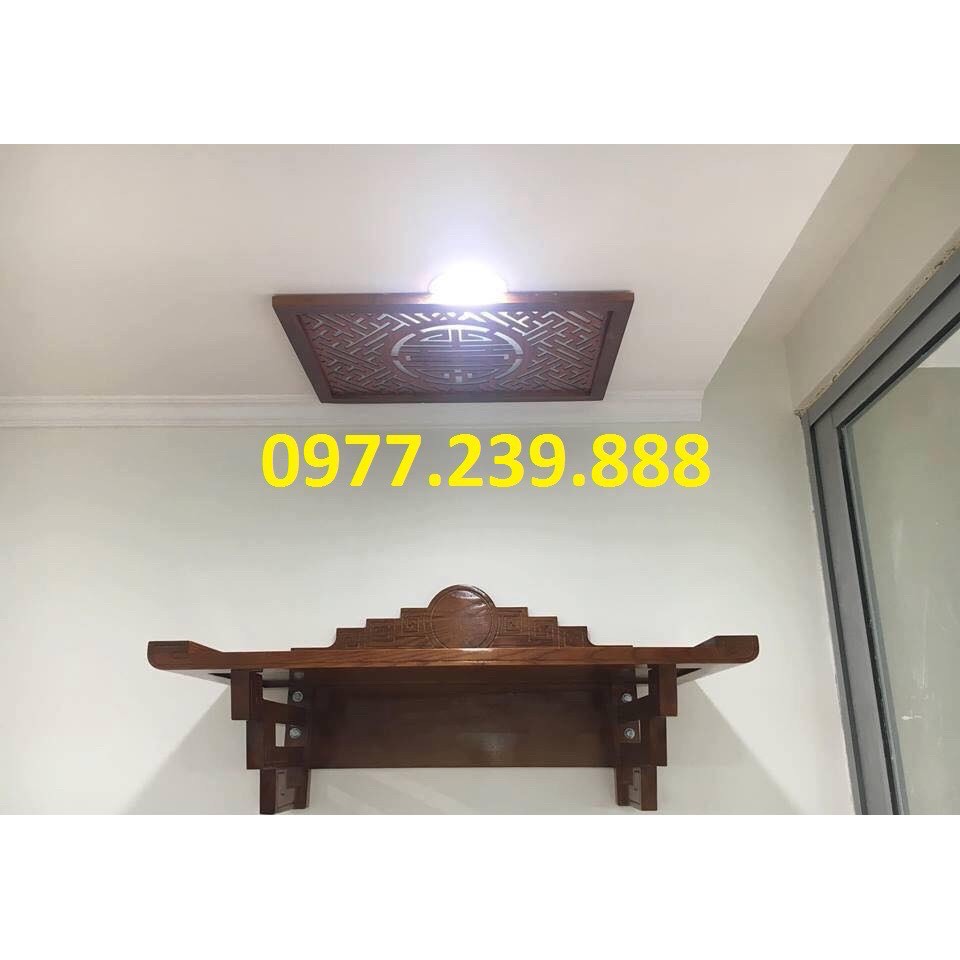 bàn thờ treo gỗ sồi 89cm kèm chữ, chắn khói