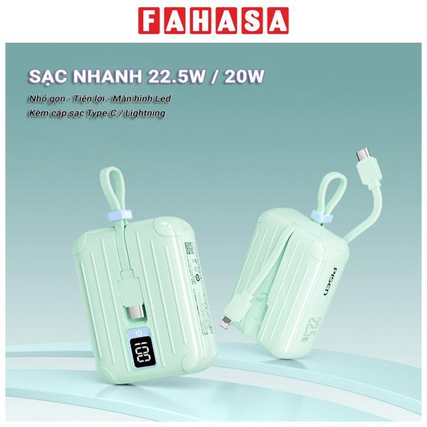 Sạc Dự Phòng Pisen Quick - POWERLink Tiny 22.5W 10000mAh (L &amp; C) - Pisen TS-D326 - Màu Xanh Mint