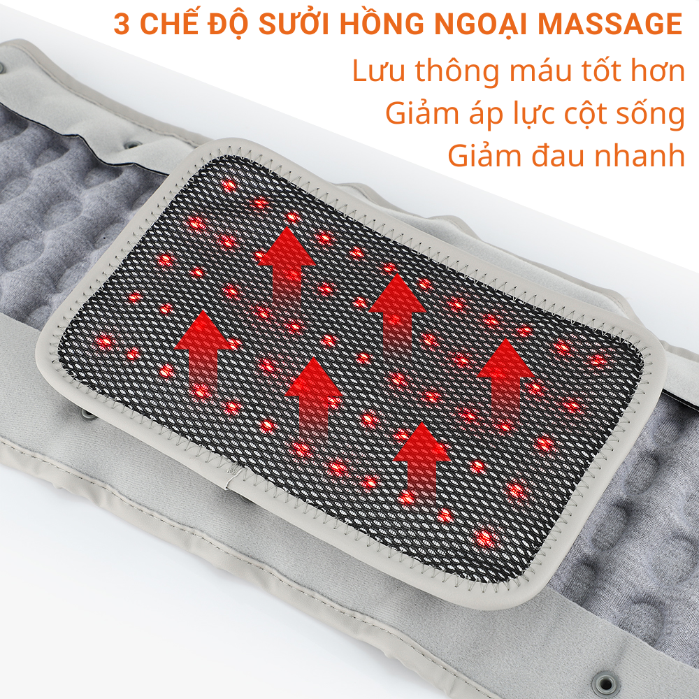 Đai Lưng Cột Sống HAILICE Massage "Rung Nhiệt" Hồng Ngoại hết Thoát Vị Đĩa Đệm, Tập Gym THStorm