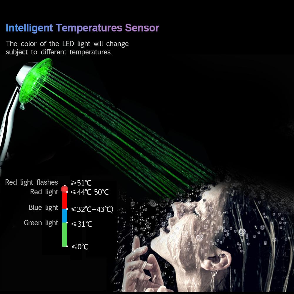 Đầu vòi sen cầm tay có đèn LED tự động thay đổi màu sắc