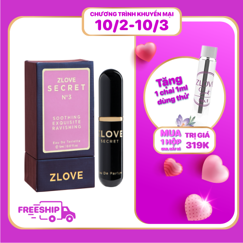 Nước hoa vùng kín nữ cao cấp chính hãng Zlove Secret 5ml với hương hoa mê hoặc, quyến rũ, nữ tính (Hương số 3)