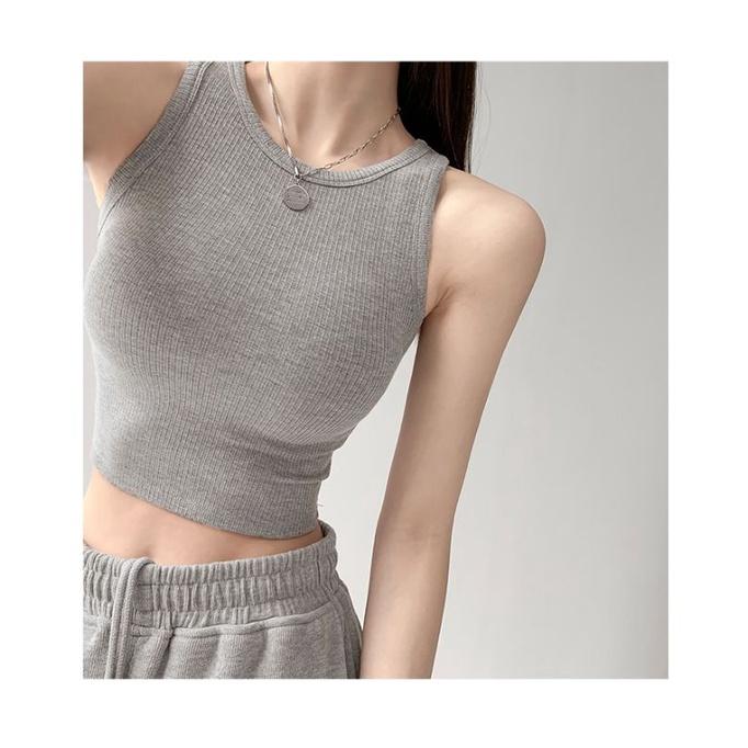 Áo ba lỗ nữ, áo croptop sát nách nữ kiểu ôm body tank top vải cotton co giãn tốt, mặc đi chơi, đi biển, ACN004