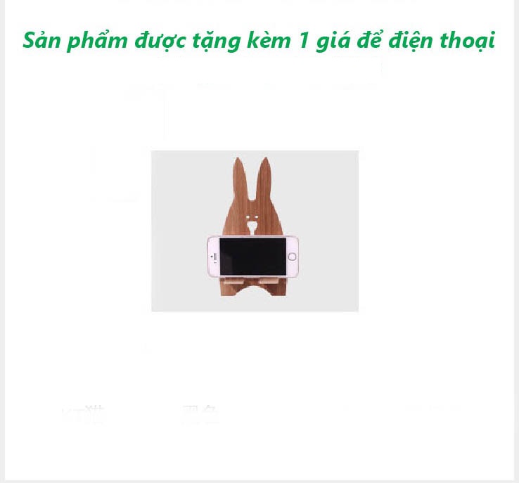 Hộp bút để bàn kệ đựng bút bằng gỗ HV10 - Tặng giá để điện thoại hình con thỏ bằng gỗ màu ngẫu nhiên