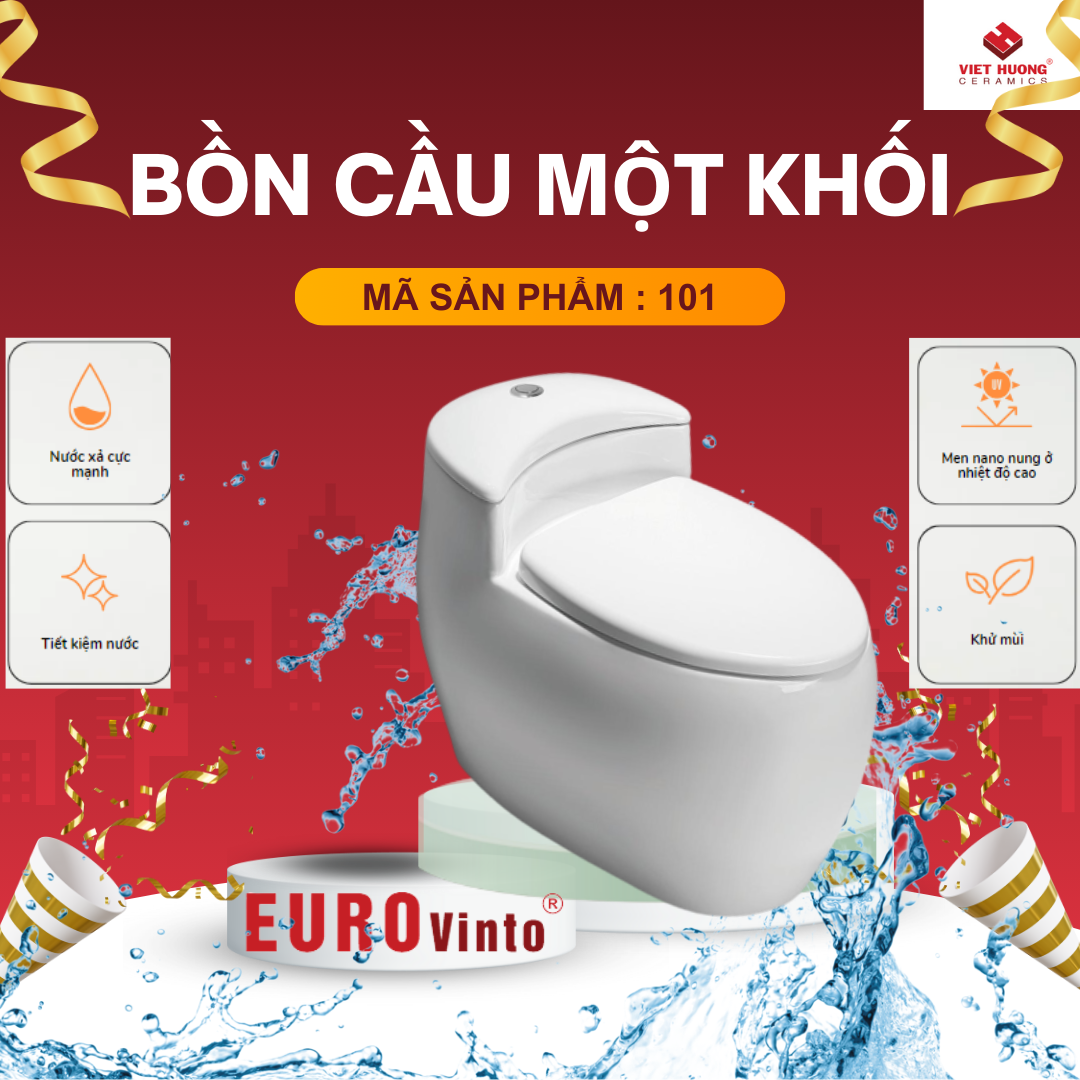 BỒN CẦU MỘT KHỐi EUROVINTO CAO CẤP MÃ 101