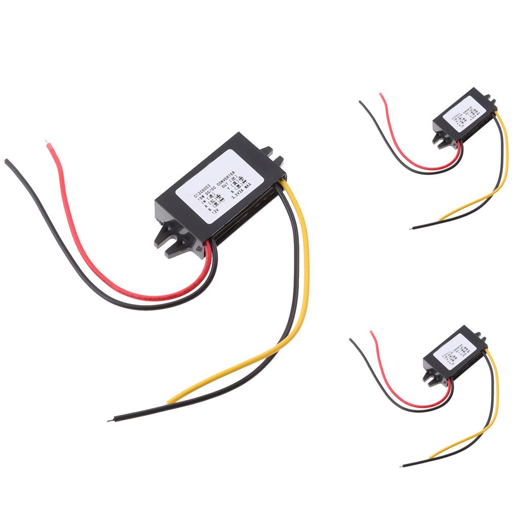 Waterproof DC/DC Converter 12V Step Down to 3.3V 3A 18W Power Supply Module