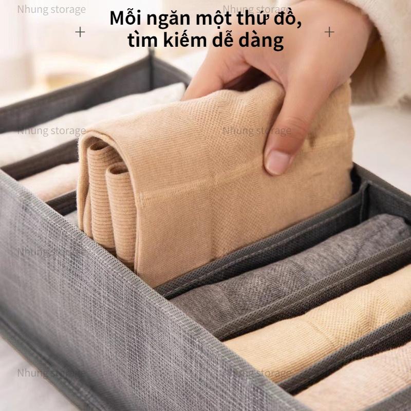 Hộp Vải Đựng Quần Áo Chia Ngăn Bằng Vải Đa Năng Tiện Lợi - Túi Vải Đựng Quần Jean Áo Len
