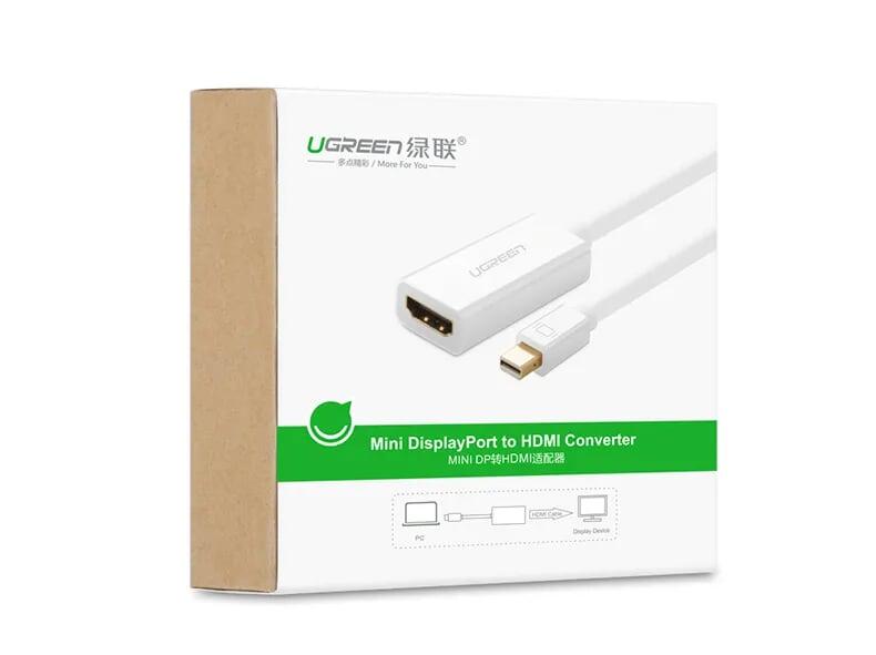 Ugreen UG40361MD112TK 25CM màu Trắng Cáp chuyển đổi Mini DP sang HDMI hỗ trợ phân giải 4K x 2K - HÀNG CHÍNH HÃNG