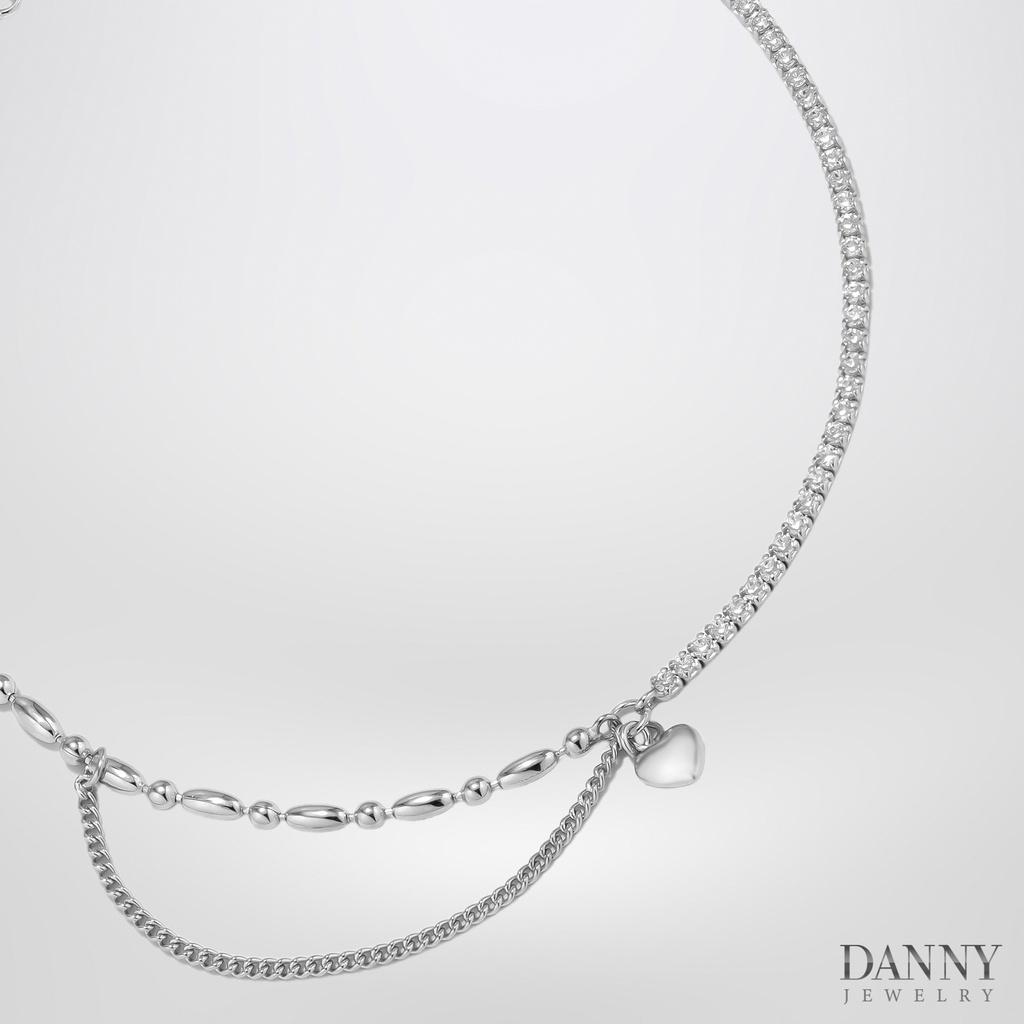 Lắc Chân Danny Jewelry Bạc 925 Xi Rhodium Kiểu Đính Đá LACY449