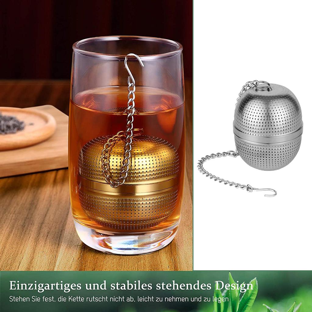 Premium 304 Stainless Steel Tea Filters Mesh Tea Infuser Tea Ball Filter Net Hanging for Mug Cups Teapots Kettle Long Chain Sealed Thread Connection