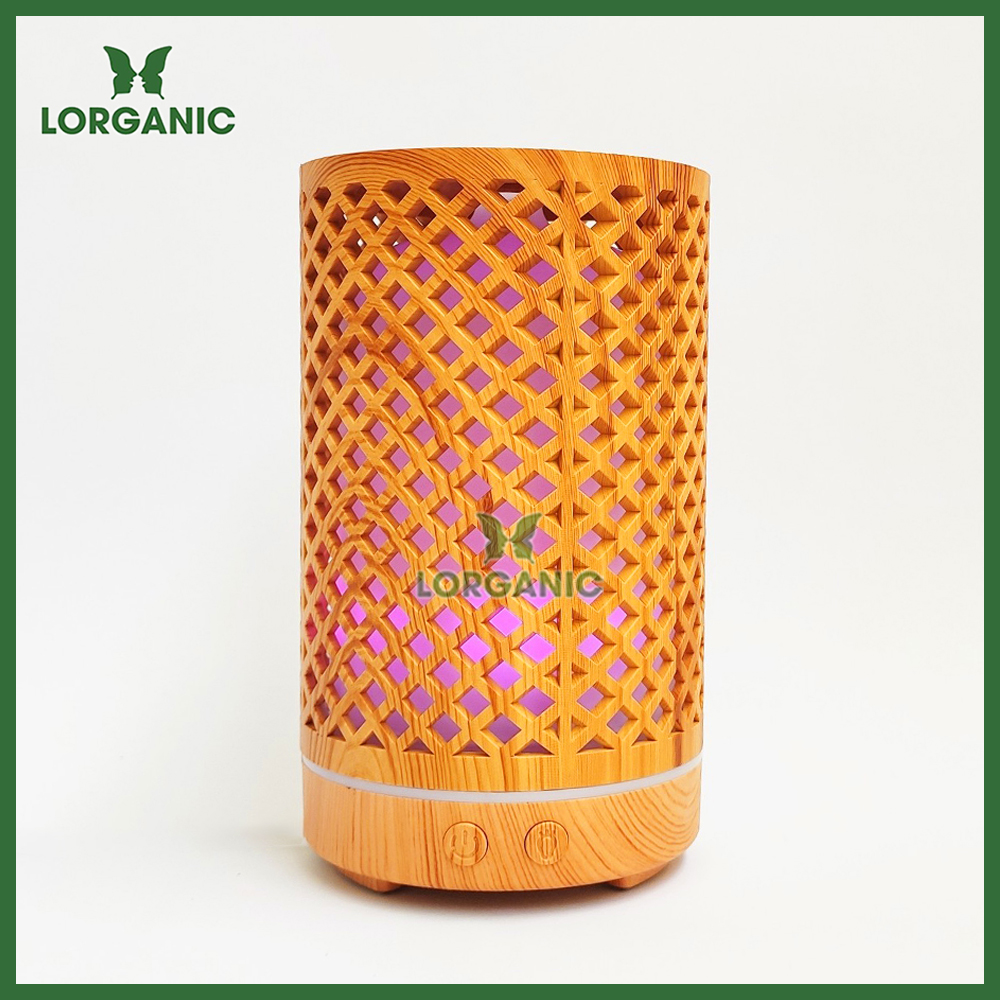 Combo máy khuếch tán/ máy xông tinh dầu Lorganic hình Trụ Lưới FX2065 + tinh dầu cam hương Lorganic