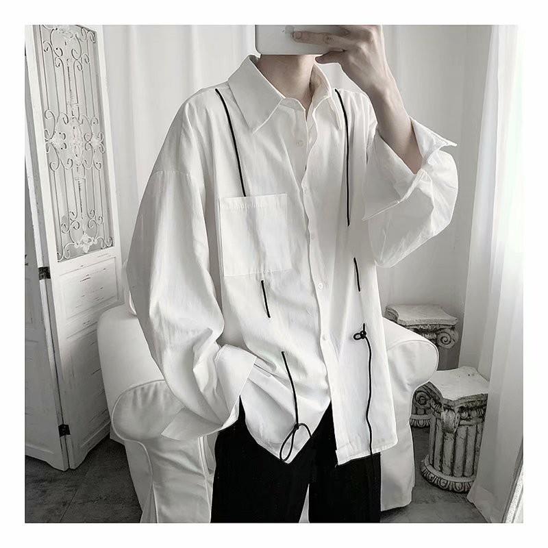Áo sơ mi tay dài dáng rộng thời trang phong cách cho nam