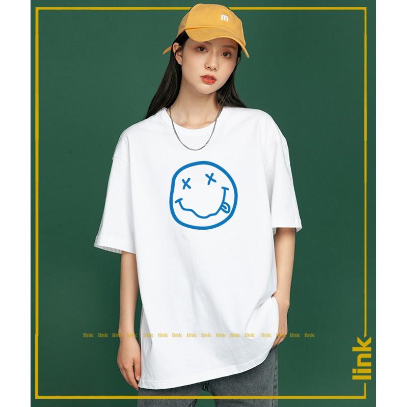 Áo phông mặt NIRVANA đáng yêu tay lỡ unisex