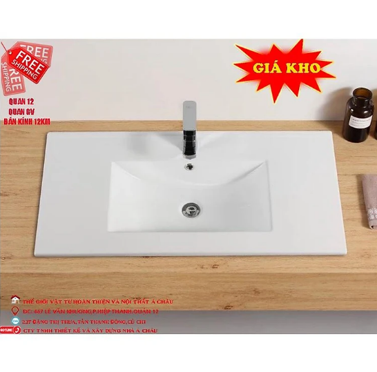 Chậu lavabo âm bàn kích thước 60cm,80cm,bồn rửa mặt giá rẻ tại TPHCM