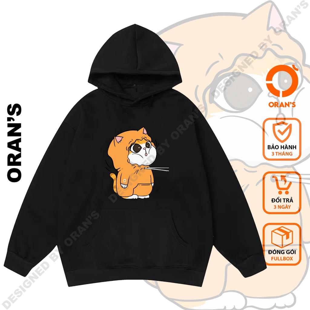Áo Hoodie đôi in hình chó corgi và mèo 4 màu chất nỉ cotton lót bông cao cấp form rộng unisex - ORAN'S HOODIE COUPLE 15