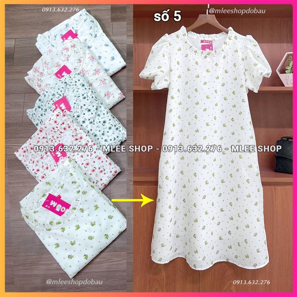 Đầm bầu thu họa tiết hoa nhí, váy bầu mùa thu đẹp, MLEE SHOP