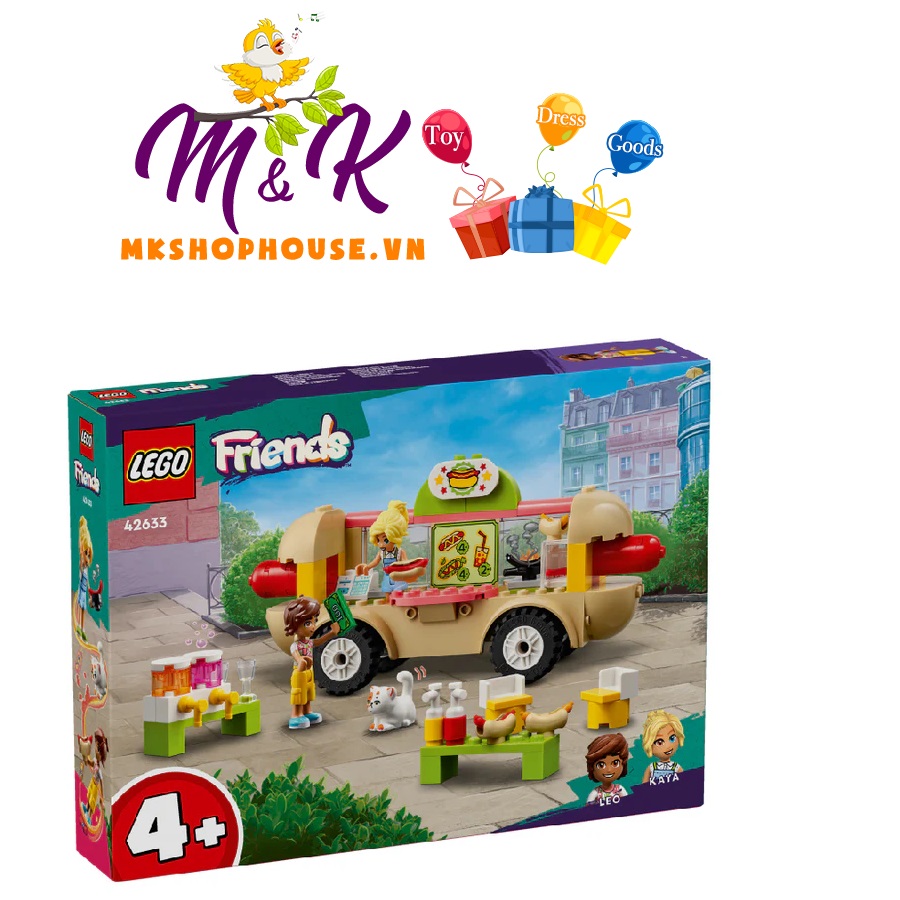 LEGO FRIENDS 42633 Đồ chơi lắp ráp Tiệm bánh hot dog lưu động (100 chi tiết)