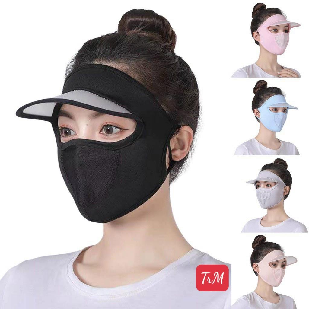 Khẩu trang/nón chống nắng bằng lụa lạnh thoáng khí bảo vệ toàn diện chống tia UV