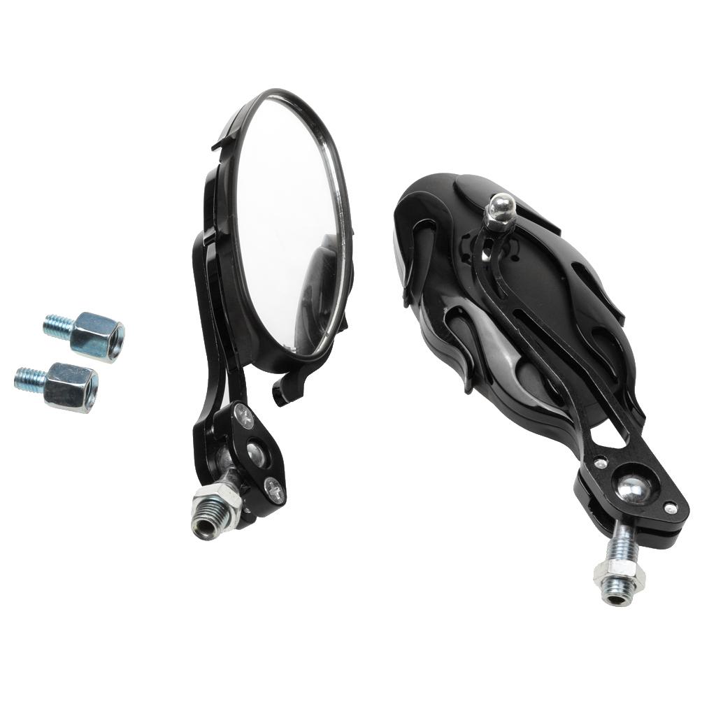 2pcs Black 3/8inch 10mm Rear View Side Mirror for Sport Bike Chopper ATV Quad