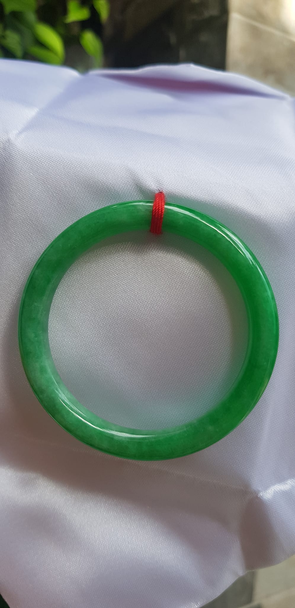 Vòng tay nữ đá cẩm thạch Lý Đậu 48mm Size vòng 48mm x cọng 7mm xanh ngọc bông đậu Nữ tay nhỏ 30kg - 48kg đeo ạ