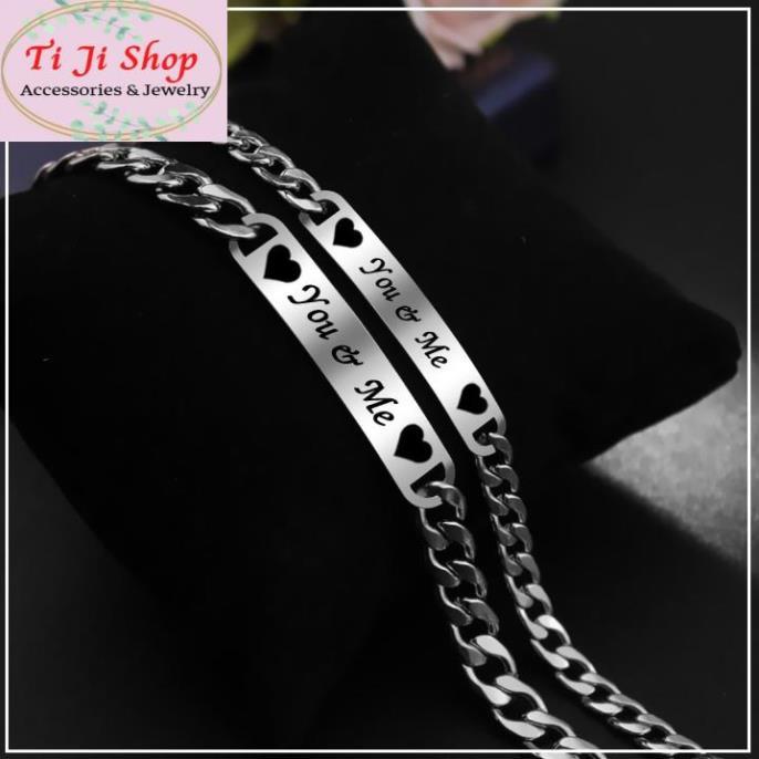 LẮC VÒNG TAY CẶP ĐÔI INOX YOU & ME ĐẸP Ý NGHĨA - 1 cặp