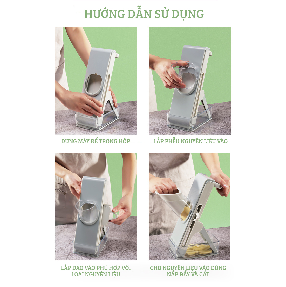 Dụng Cụ Thái Rau Củ Quả Đa Năng Cao Cấp Damas - Thiết Kế Gấp Gọn Tiện Lợi, An Toàn Khi Sử Dụng - Tặng Kèm Hộp Đựng Thực Phẩm - Hàng Nhập Khẩu