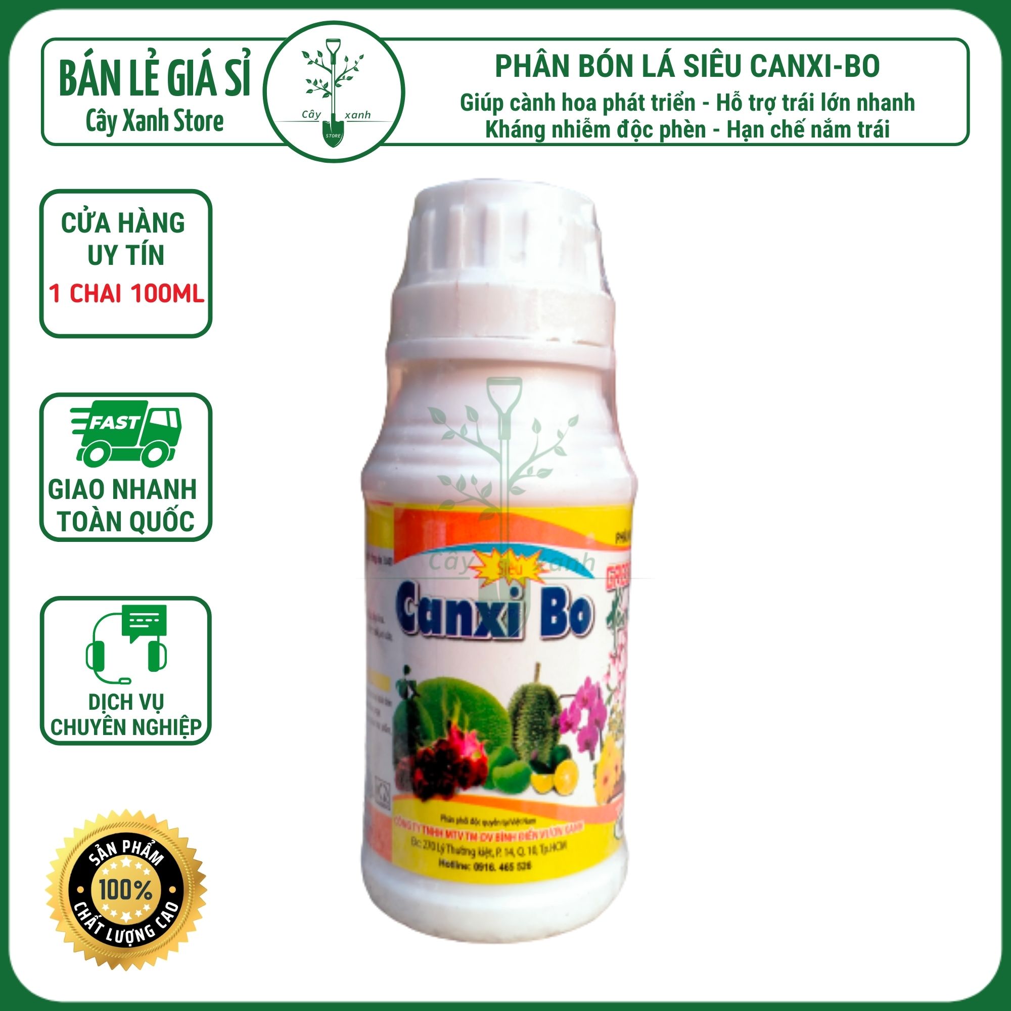 Phân Bón Lá Siêu Canxi Bo Chai 100ml - Sản phẩm của Bình Điền Vươn Xanh