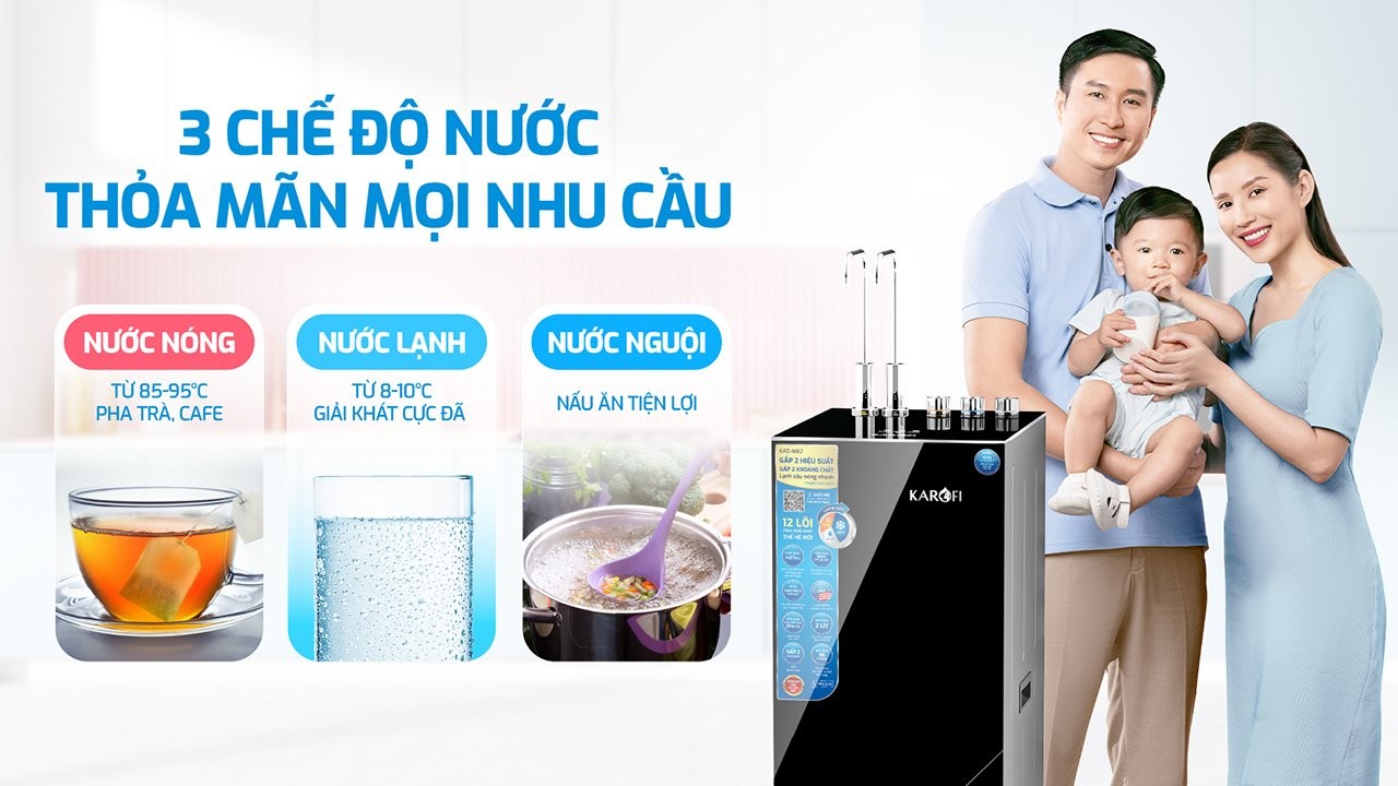 Máy lọc nước Nóng lạnh RO 12 lõi KAD-M82 - Giao trước lắp sau miễn phí toàn quốc - Bảo hành 36 tháng - Hàng chính hãng