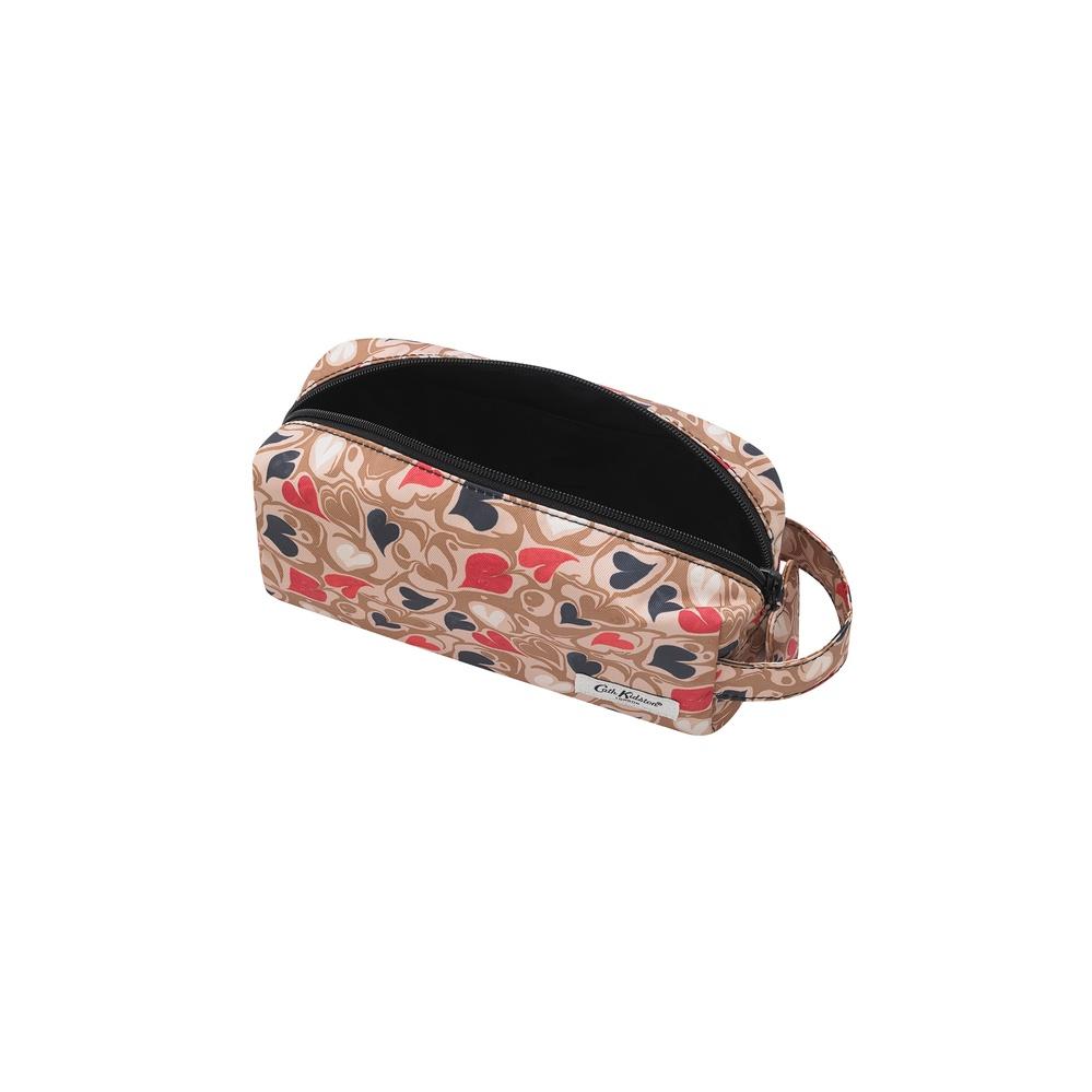 Cath Kidston - Túi đựng mỹ phẩm/Recycled Rose Brushes Bag - Marble Hearts Ditsy - Brown -1042573