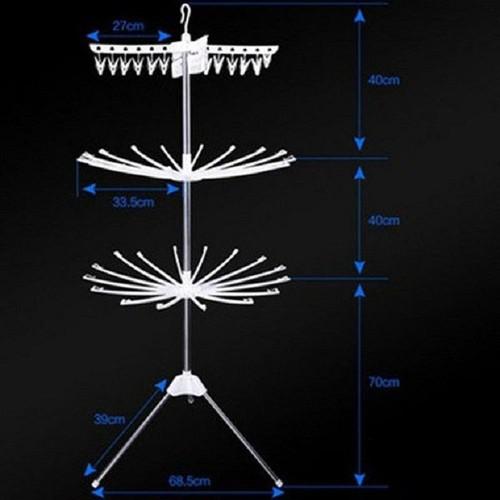 Cây phơi quần áo inox 3 tầng đa năng tiện lợi