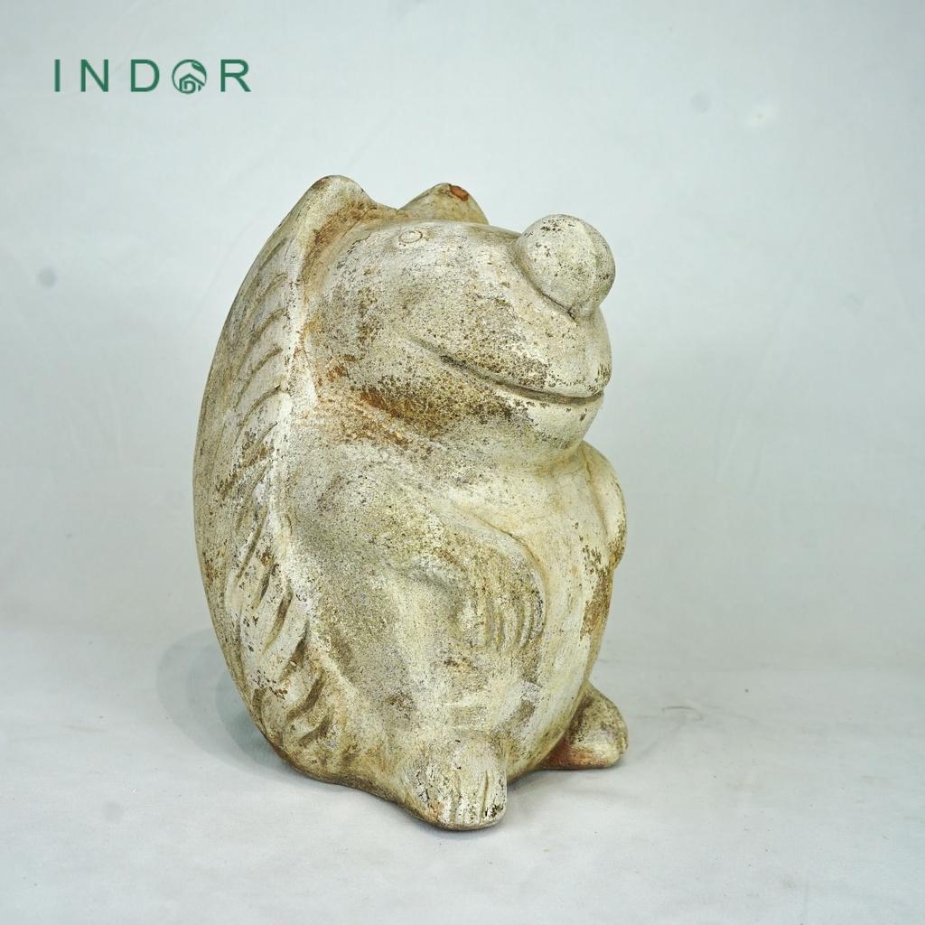 Tượng nhím tai nhọn trang trí vườn chất liệu đất nung terracotta Tượng decor trang trí nội ngoại thất