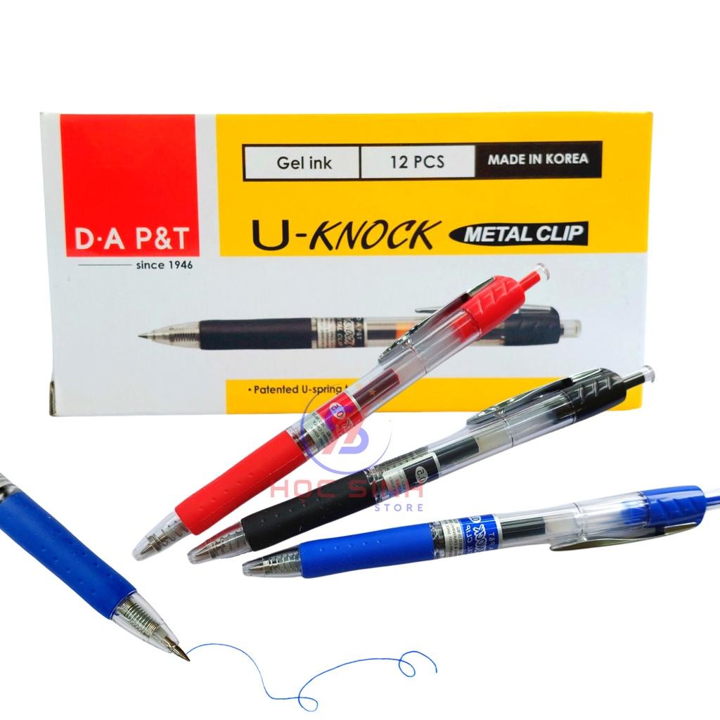 Hộp 12 Cây Viết Bi Bấm Mực Gel U-Knock 0.5mm