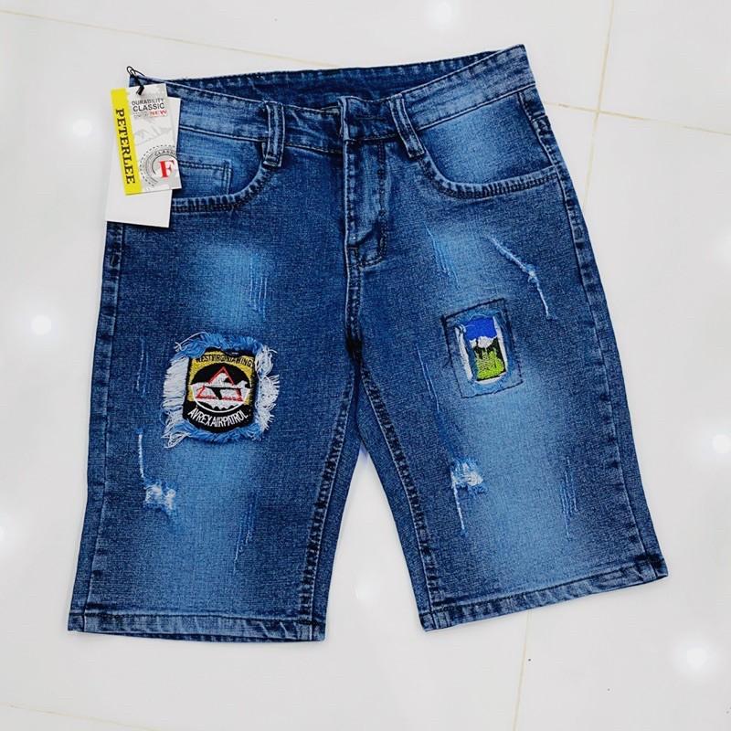 Quần Sọt Jean Nam Wash Rách Cá Tính Quần Short Nam Co Dãn