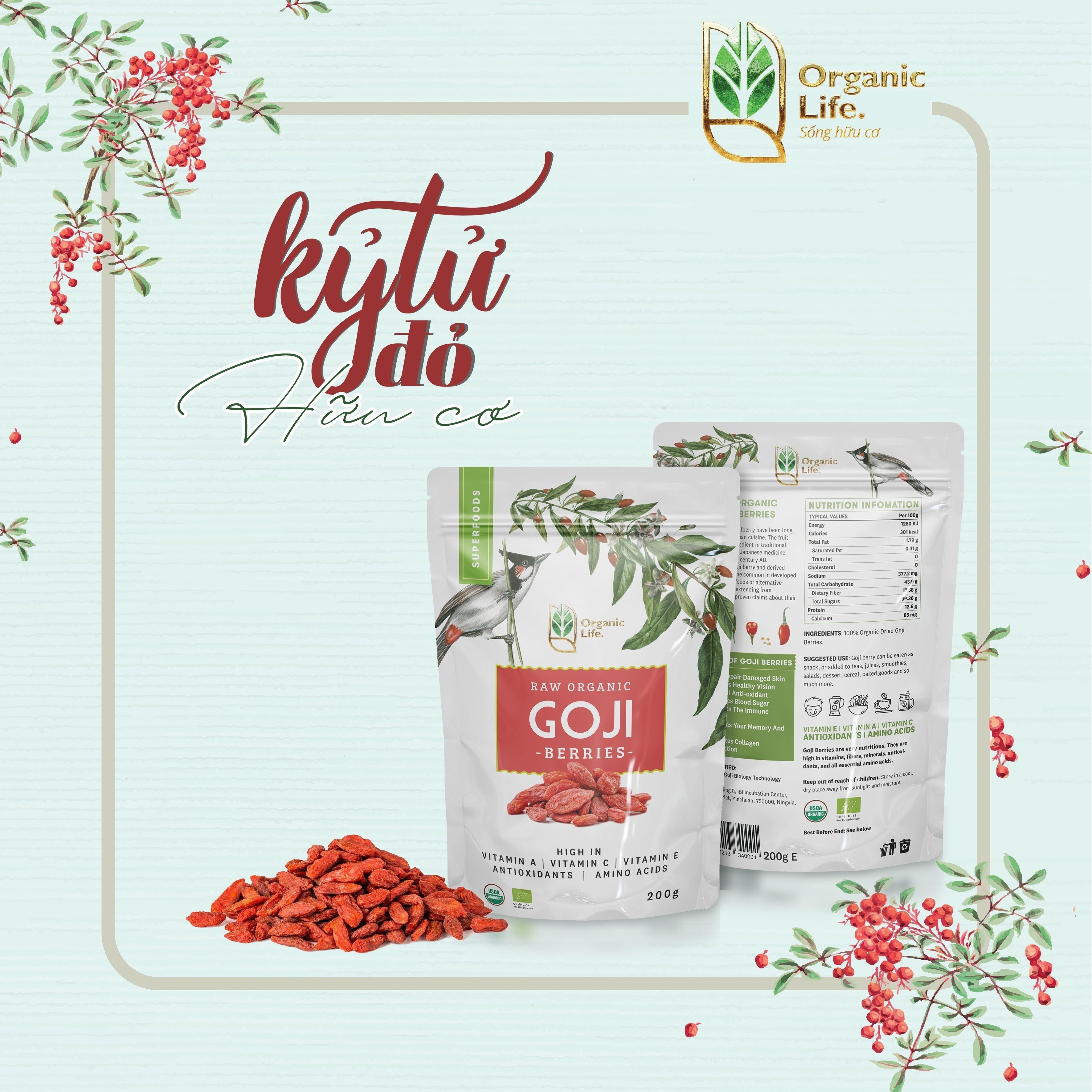 Kỷ tử Ninh Hạ hữu cơ Organic Life 200g