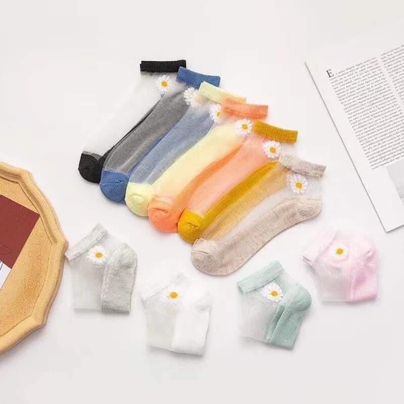 TẤT LƯỚI NỮ HOA CÚC DỄ THƯƠNG GIAO MÀU NGẪU NHIÊN- 1 đôi - TN02