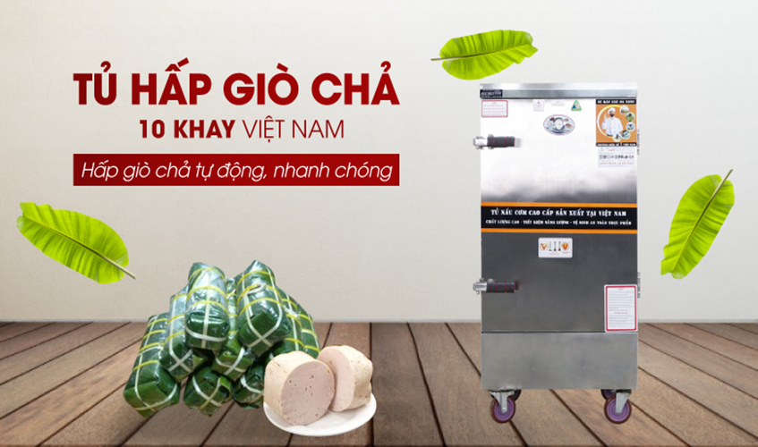 Tủ Hấp Giò Chả, Thực Phẩm 60 Kg Dùng Điện 10 Khay Việt Nam NEWSUN, Năng Suất Cao - Hàng Chính Hãng