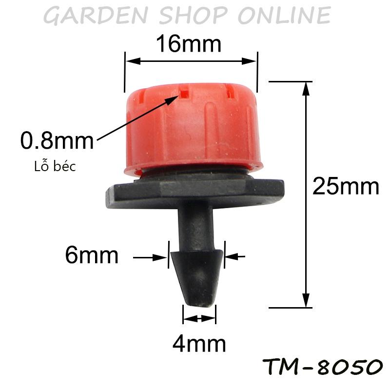 Combo 5 béc, 10 béc tưới gốc 8 tia có điều chỉnh được lưu lượng nước sử dụng cho ống 6mm, có thể dùng tưới nhỏ giọt