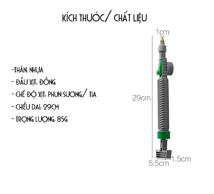 ĐẦU XỊT TƯỚI CÂY GẮN CHAI NƯỚC COCA, PESI NHIỀU CHẾ ĐỘ PHUN – CHẤT LIỆU ĐỒNG/ NHỰA