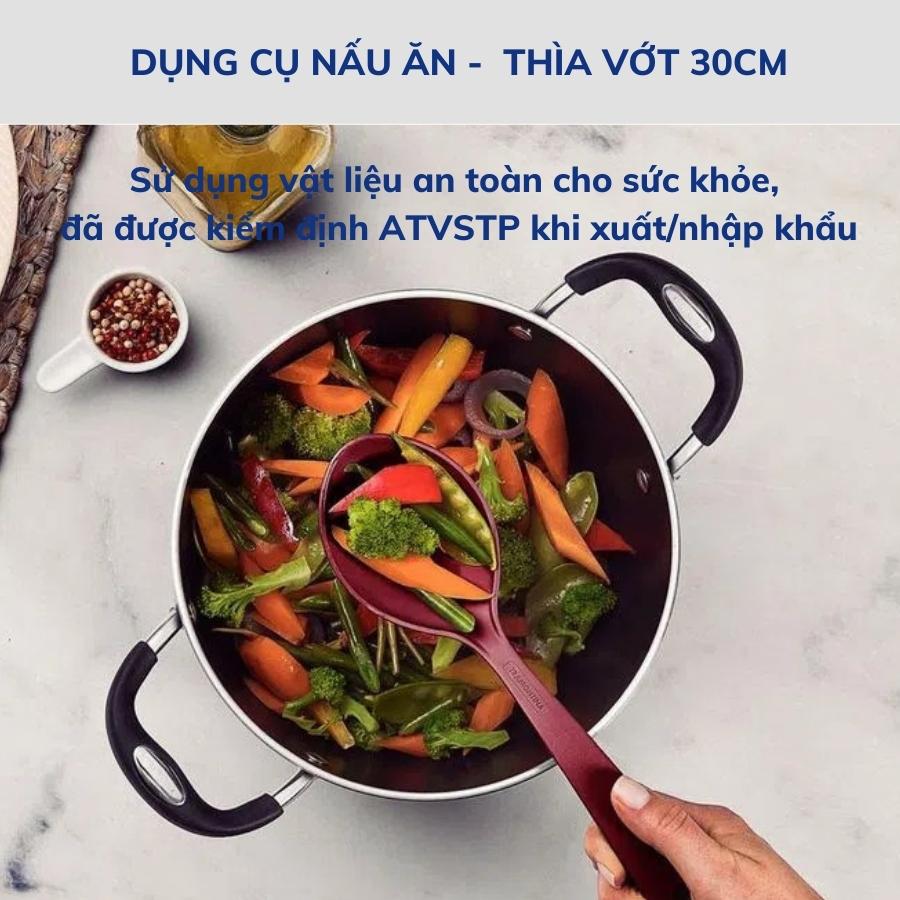 Combo 2 Dụng Cụ Nấu Ăn Gồm 1 Thìa Vớt Đồ Ăn 30cm và 1 Thìa Múc Canh Sâu Lòng 30cm TRAMONTINA Chất Liệu Nhựa Chịu Nhiệt An Toàn Sản Xuất Tại BRAZIL - Hàng Chính Hãng