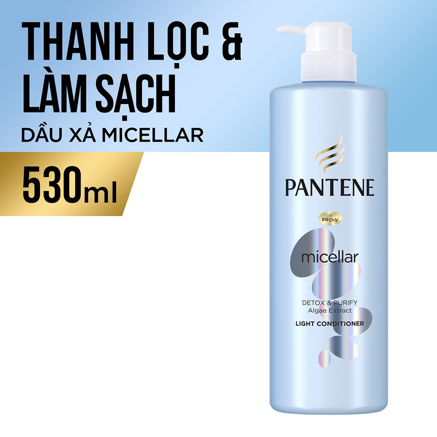 Bộ Đôi Pantene Micellar Hương Tảo Biển (Dầu Gội 530ml + Kem Xả 530ml)